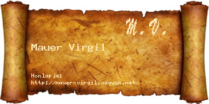 Mauer Virgil névjegykártya